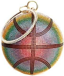 UMREN Wanita Basketbol berbentuk cross body purse rhinestone bola bulat kristal malam tas genggaman tas untuk pernikahan