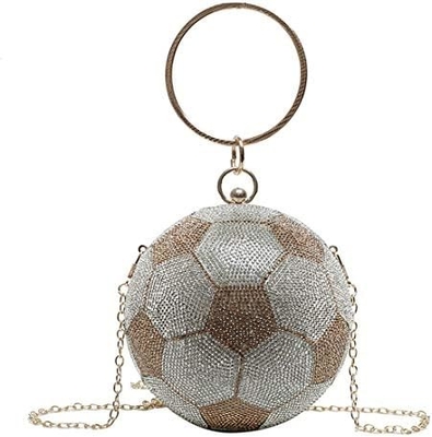 UMREN Wanita Basketbol berbentuk cross body purse rhinestone bola bulat kristal malam tas genggaman tas untuk pernikahan
