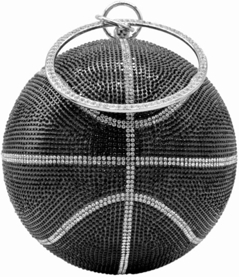 UMREN Wanita Basketbol berbentuk cross body purse rhinestone bola bulat kristal malam tas genggaman tas untuk pernikahan