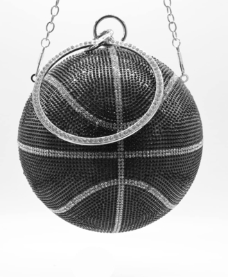 UMREN Wanita Basketbol berbentuk cross body purse rhinestone bola bulat kristal malam tas genggaman tas untuk pernikahan