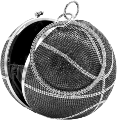 UMREN Wanita Basketbol berbentuk cross body purse rhinestone bola bulat kristal malam tas genggaman tas untuk pernikahan