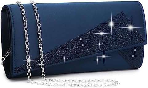 DASEIN wanita satin rhinestone clutch tas malam berkilau berkilau dompet berkilau tas untuk pesta pernikahan cocktail prom