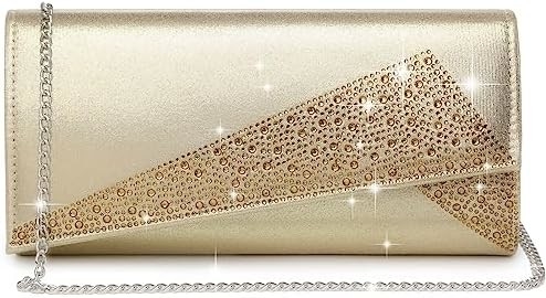 DASEIN wanita satin rhinestone clutch tas malam berkilau berkilau dompet berkilau tas untuk pesta pernikahan cocktail prom