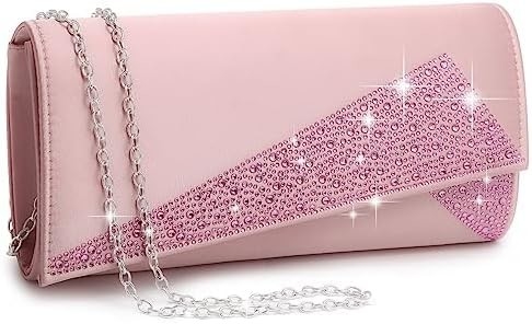 DASEIN wanita satin rhinestone clutch tas malam berkilau berkilau dompet berkilau tas untuk pesta pernikahan cocktail prom
