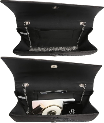 DASEIN wanita satin rhinestone clutch tas malam berkilau berkilau dompet berkilau tas untuk pesta pernikahan cocktail prom