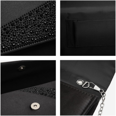 DASEIN wanita satin rhinestone clutch tas malam berkilau berkilau dompet berkilau tas untuk pesta pernikahan cocktail prom