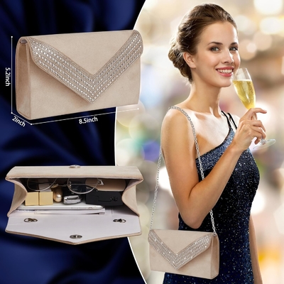 Tas genggam untuk wanita RINESTONE BLING tas malam tas tangan untuk pesta pernikahan PROM palsu peluh amplop tas bahu