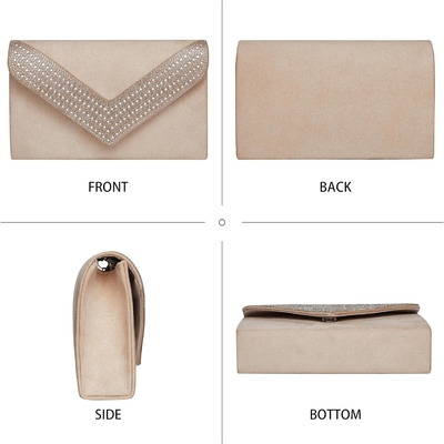 Tas genggam untuk wanita RINESTONE BLING tas malam tas tangan untuk pesta pernikahan PROM palsu peluh amplop tas bahu