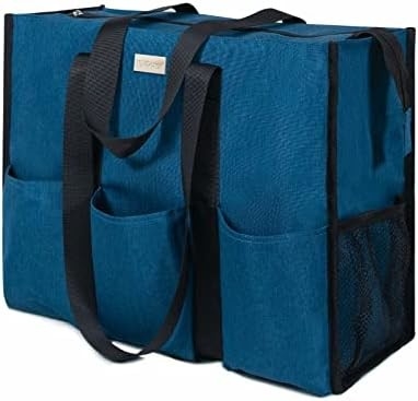 TOPDESIGN UTILITY TUTET BAG tahan air dengan 13 kantong eksterior &amp; interior, top zipper closure &amp; tebal bagian bawah dukungan