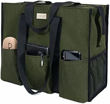 TOPDESIGN UTILITY TUTET BAG tahan air dengan 13 kantong eksterior &amp; interior, top zipper closure &amp; tebal bagian bawah dukungan