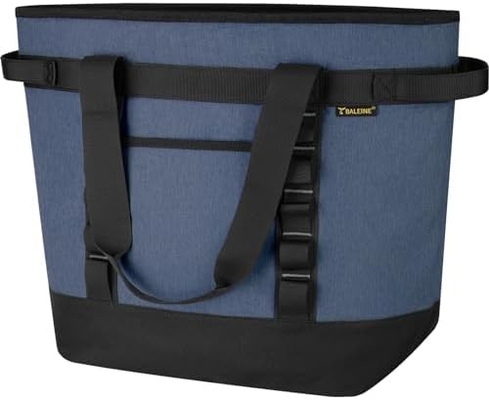 BAINE LARGE 36-CAN COOLER BAG DISOLUSI, PEVA SOFT COOLER TOTE BAG, BAG GROCERY DISOLUSI DENGAN TOP ZIPPERED