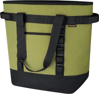 BAINE LARGE 36-CAN COOLER BAG DISOLUSI, PEVA SOFT COOLER TOTE BAG, BAG GROCERY DISOLUSI DENGAN TOP ZIPPERED