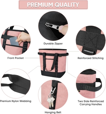 BAINE LARGE 36-CAN COOLER BAG DISOLUSI, PEVA SOFT COOLER TOTE BAG, BAG GROCERY DISOLUSI DENGAN TOP ZIPPERED