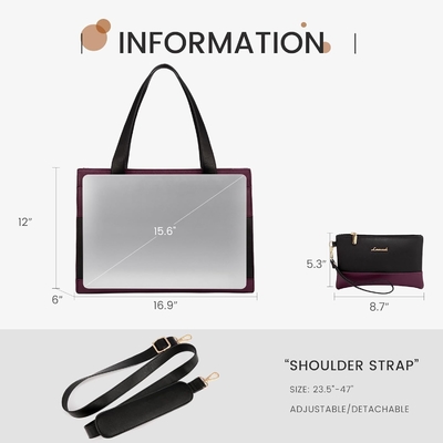 Lovevook laptop tas untuk wanita 15,6 inci laptop TOTE tas kerja kulit profesional komputer briefcase waterproof bisnis
