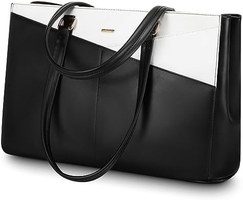 Laptop TOTE BAG FOR WOMEN 15.6 INCH WATERPURF LEATHER KOPI KOPI KOPI KOPI KOPI KOPI KOPI KOPI BLACK