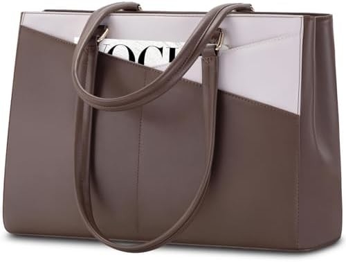 Laptop TOTE BAG FOR WOMEN 15.6 INCH WATERPURF LEATHER KOPI KOPI KOPI KOPI KOPI KOPI KOPI KOPI BLACK