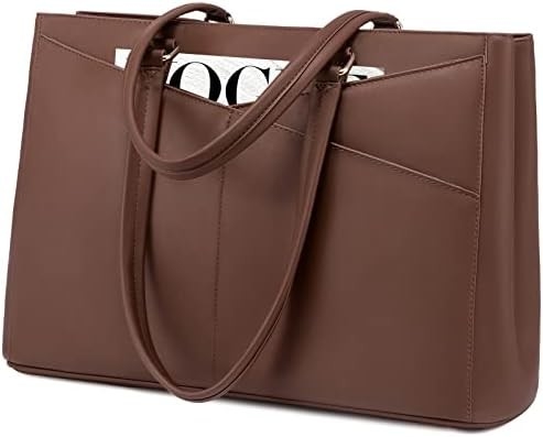 Laptop TOTE BAG FOR WOMEN 15.6 INCH WATERPURF LEATHER KOPI KOPI KOPI KOPI KOPI KOPI KOPI KOPI BLACK