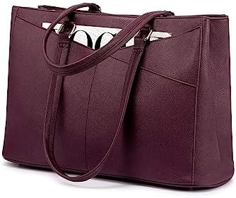 Laptop TOTE BAG FOR WOMEN 15.6 INCH WATERPURF LEATHER KOPI KOPI KOPI KOPI KOPI KOPI KOPI KOPI BLACK