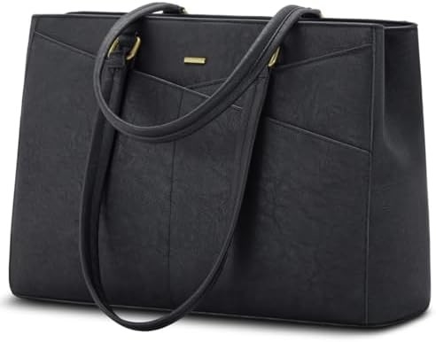 Laptop TOTE BAG FOR WOMEN 15.6 INCH WATERPURF LEATHER KOPI KOPI KOPI KOPI KOPI KOPI KOPI KOPI BLACK