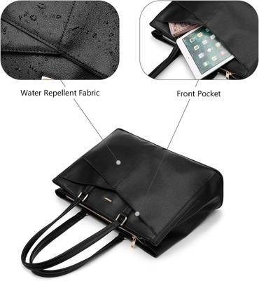 Laptop TOTE BAG FOR WOMEN 15.6 INCH WATERPURF LEATHER KOPI KOPI KOPI KOPI KOPI KOPI KOPI KOPI BLACK