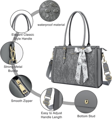 Tas Laptop MOSISO untuk Wanita, 17-17.3 Inci PU Kulit TOTE BAG Kompatibel dengan Macbook, HP, DELL, ASUS Notebook