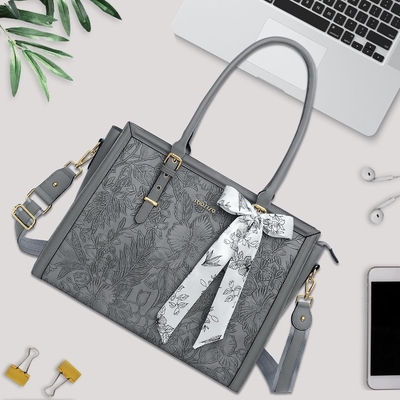 Tas Laptop MOSISO untuk Wanita, 17-17.3 Inci PU Kulit TOTE BAG Kompatibel dengan Macbook, HP, DELL, ASUS Notebook