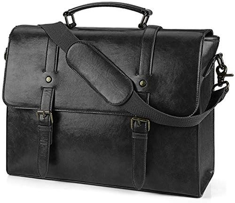 Pria KASKUS MESSENGER VINTAGE 15,6 inci tahan air kulit laptop briefcase besar tas bahu tas kantor retro perguruan tinggi