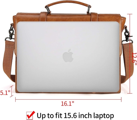 Pria KASKUS MESSENGER VINTAGE 15,6 inci tahan air kulit laptop briefcase besar tas bahu tas kantor retro perguruan tinggi