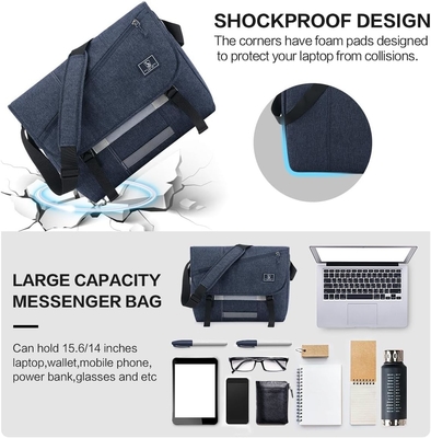 OIWAS Messenger Bag untuk Pria, 15,6 Inci Laptop Crossbody Tas Wanita Casual Tas Tas Bahu Kantor Perjalanan College