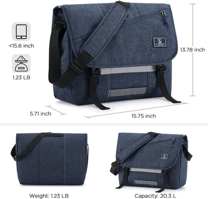 OIWAS Messenger Bag untuk Pria, 15,6 Inci Laptop Crossbody Tas Wanita Casual Tas Tas Bahu Kantor Perjalanan College
