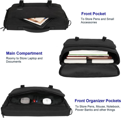 Tas Pesan untuk Pria, Wanita BRIEFCASES ringan pria laptop tas 15,6 inci tahan air sekolah crossbody
