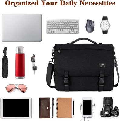 Tas Pesan untuk Pria, Wanita BRIEFCASES ringan pria laptop tas 15,6 inci tahan air sekolah crossbody