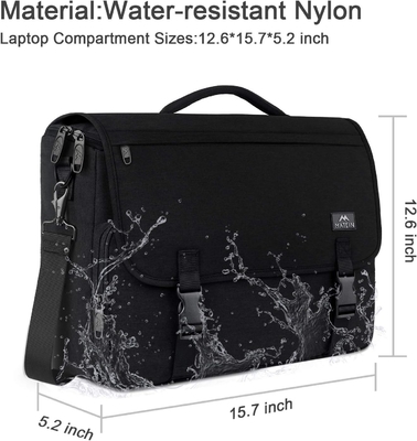 Tas Pesan untuk Pria, Wanita BRIEFCASES ringan pria laptop tas 15,6 inci tahan air sekolah crossbody