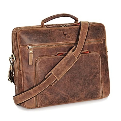 Tas Laptop San Francisco 17 Inci Aku Tas Bahu Kulit Kerajinan Tangan Untuk Notebook Aku Tas Kantor,
