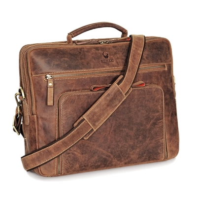 Tas Laptop San Francisco 17 Inci Aku Tas Bahu Kulit Kerajinan Tangan Untuk Notebook Aku Tas Kantor,