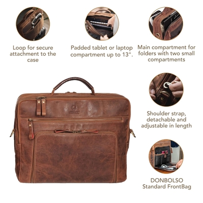 Tas Laptop San Francisco 17 Inci Aku Tas Bahu Kulit Kerajinan Tangan Untuk Notebook Aku Tas Kantor,