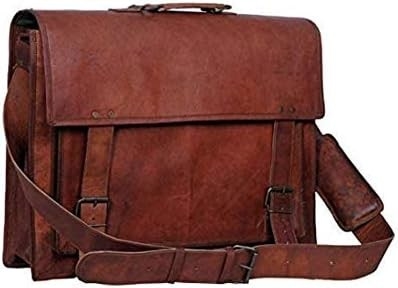 18 inci kulit briefcase laptop bag utusan komputer terbaik satchel tas buatan tangan untuk pria dan wanita