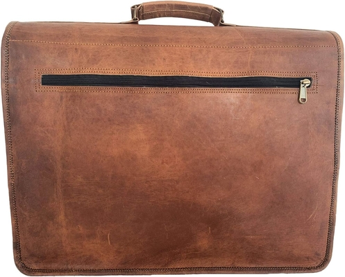 18 inci kulit briefcase laptop bag utusan komputer terbaik satchel tas buatan tangan untuk pria dan wanita