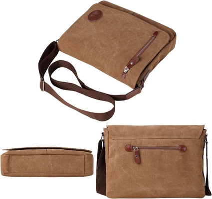 VINTAGE CANVAS SATCHEL MESSENGER BAG untuk pria wanita,BAG BAG 13,5 "LAPTOP BAG BOOKBAG