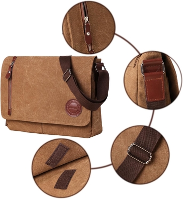 VINTAGE CANVAS SATCHEL MESSENGER BAG untuk pria wanita,BAG BAG 13,5 "LAPTOP BAG BOOKBAG