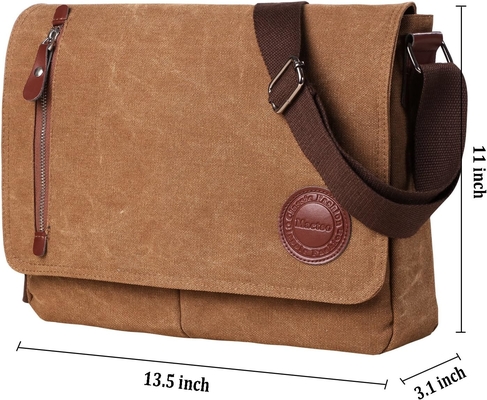 VINTAGE CANVAS SATCHEL MESSENGER BAG untuk pria wanita,BAG BAG 13,5 "LAPTOP BAG BOOKBAG
