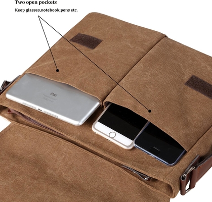 VINTAGE CANVAS SATCHEL MESSENGER BAG untuk pria wanita,BAG BAG 13,5 "LAPTOP BAG BOOKBAG