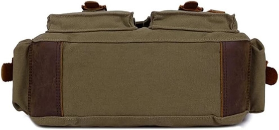 SECHUNK VINTAGE kulit militer kanvas laptop tas utusan tas medium