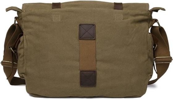 SECHUNK VINTAGE kulit militer kanvas laptop tas utusan tas medium