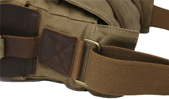 SECHUNK VINTAGE kulit militer kanvas laptop tas utusan tas medium