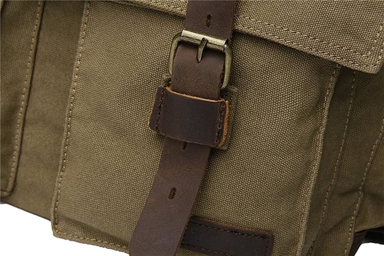 SECHUNK VINTAGE kulit militer kanvas laptop tas utusan tas medium