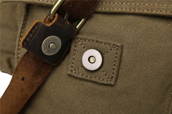 SECHUNK VINTAGE kulit militer kanvas laptop tas utusan tas medium
