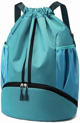 HOEDIA SPORTS DRAWSTRING BACKPACK - STRING SWIM GYM BAG DENGAN KAMAR KEPALUAN Dan kantong anti basah untuk wanita&amp;pria