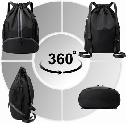 HOEDIA SPORTS DRAWSTRING BACKPACK - STRING SWIM GYM BAG DENGAN KAMAR KEPALUAN Dan kantong anti basah untuk wanita&amp;pria
