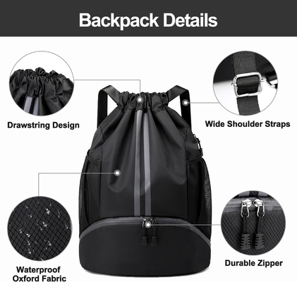 HOEDIA SPORTS DRAWSTRING BACKPACK - STRING SWIM GYM BAG DENGAN KAMAR KEPALUAN Dan kantong anti basah untuk wanita&amp;pria